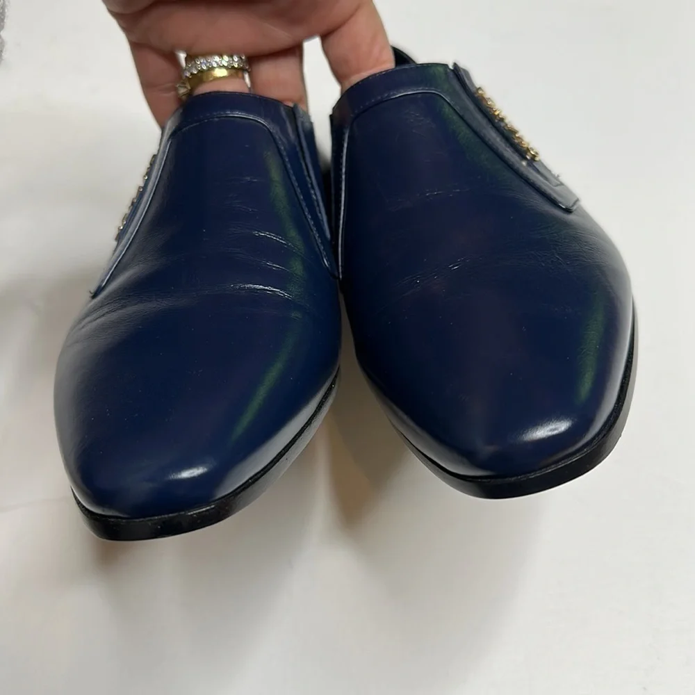 Chanel Leather Navy Oxfords 38 1/2